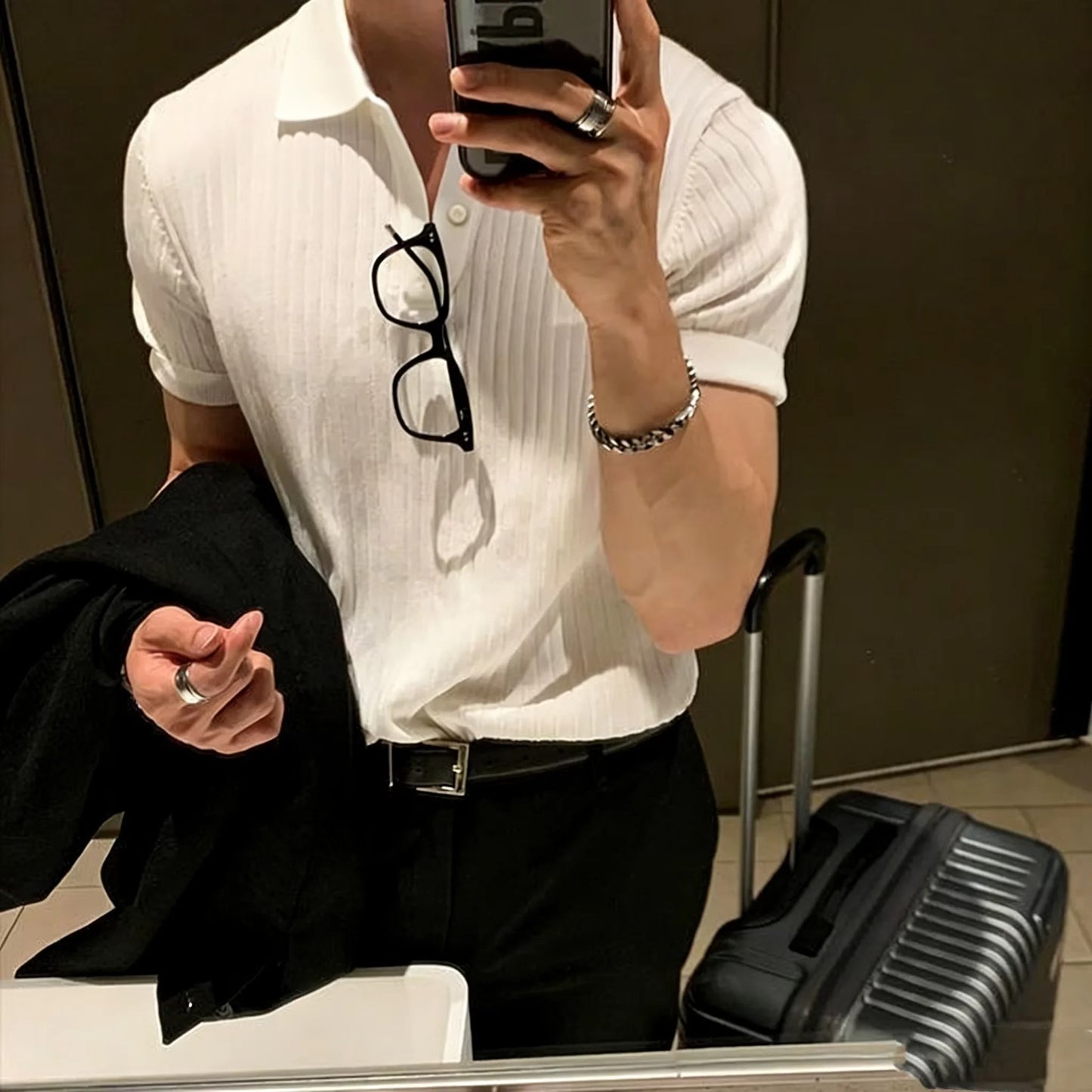 Lucas Slim-Fit Ribbed Knit Open