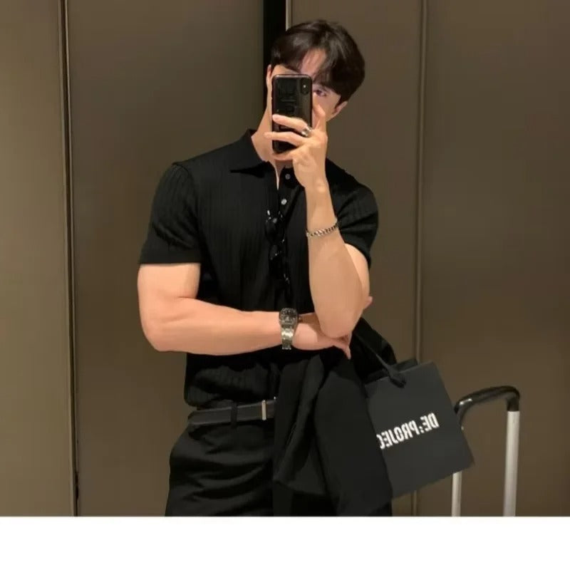 Lucas Slim-Fit Ribbed Knit Open