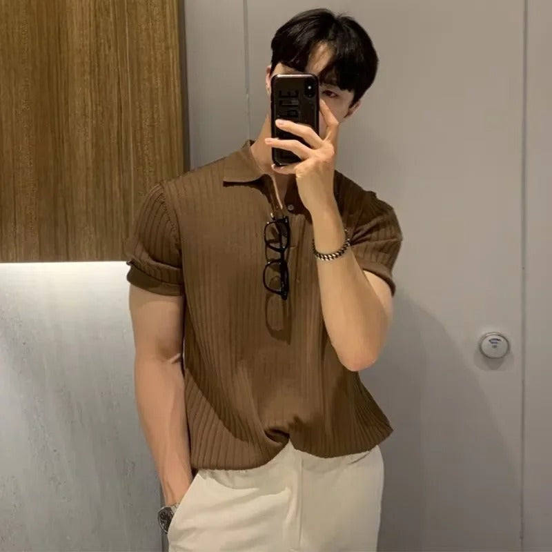 Lucas Slim-Fit Ribbed Knit Open