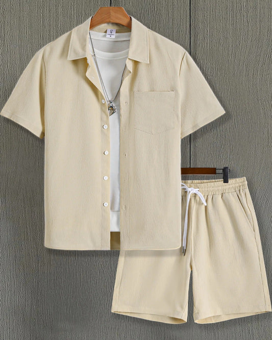 Noah Linen-Look Short Sleeve Shirt & Shorts Co-Ord Set