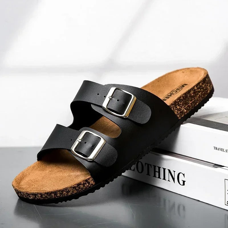Ibiza Cork Sole Leather Sandals