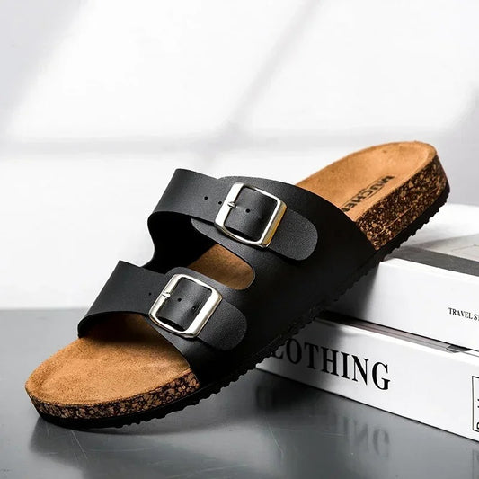 Ibiza Cork Sole Leather Sandals
