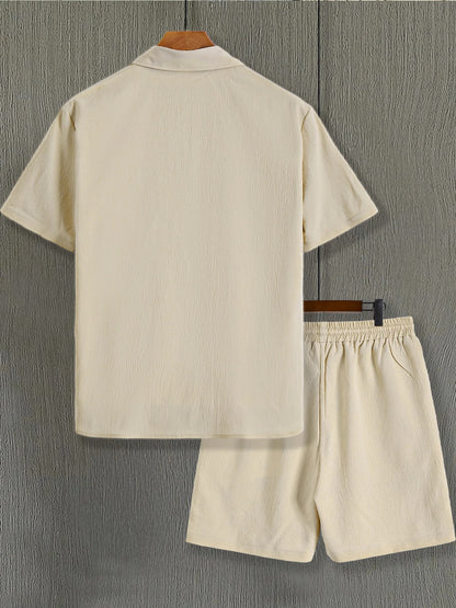 Noah Linen-Look Short Sleeve Shirt & Shorts Co-Ord Set