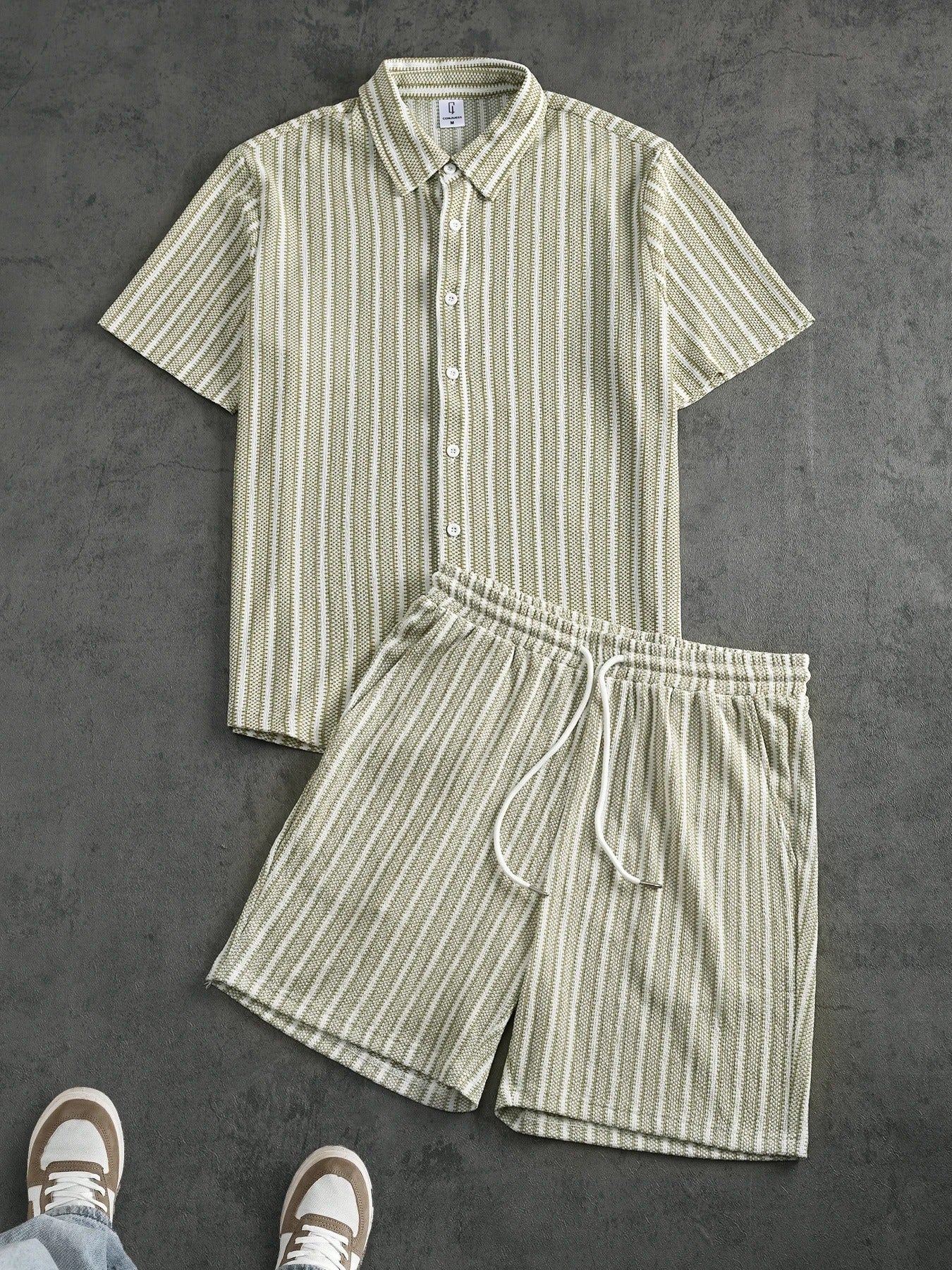 Theo Vertical Striped Shirt & Shorts Co-Ord Set