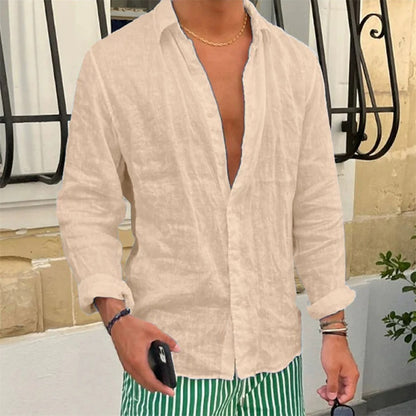 Capri Classic Linen Long-Sleeve Shirt