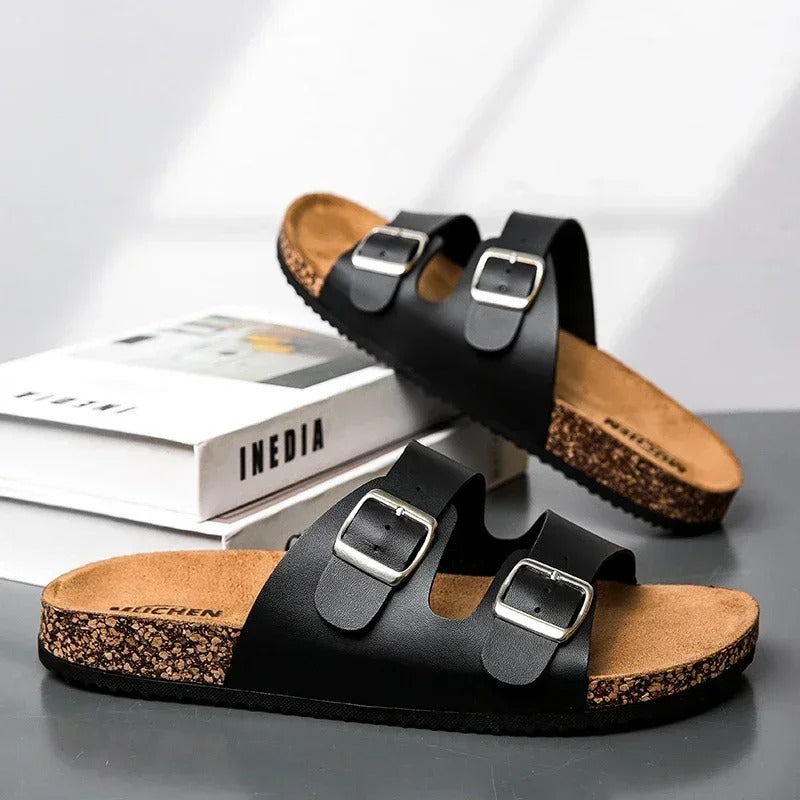 Ibiza Cork Sole Leather Sandals