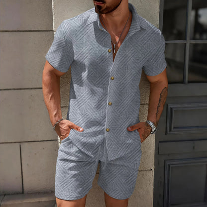 St. Tropez Button-Up Jacquard Two-Piece Set