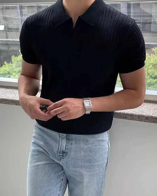 Lucas Slim-Fit Ribbed Knit Open