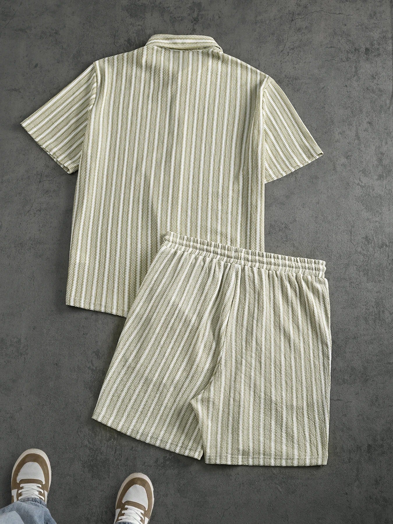 Theo Vertical Striped Shirt & Shorts Co-Ord Set