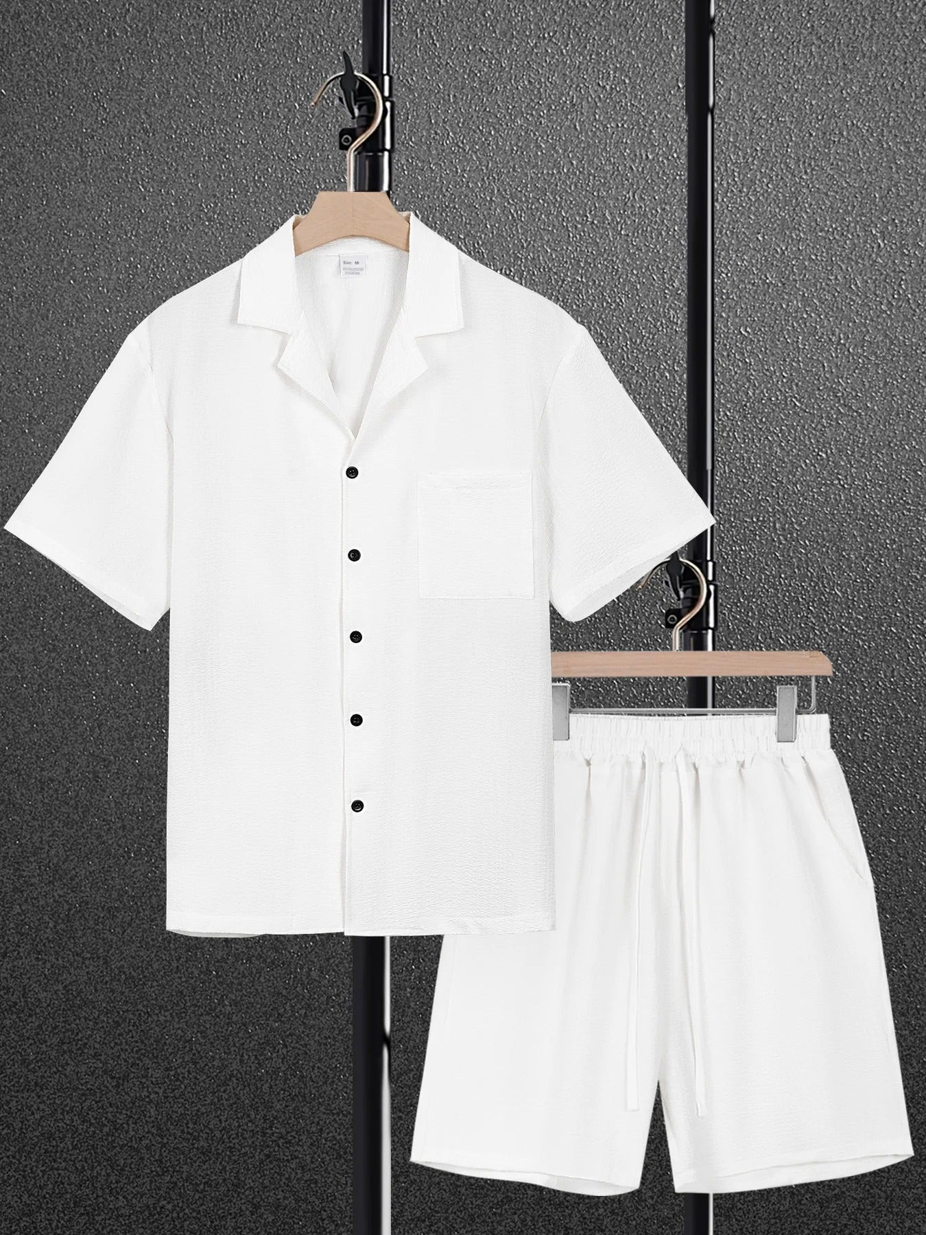 Arlo Cotton-Linen Cuban Collar Shirt & Shorts Co-Ord Set