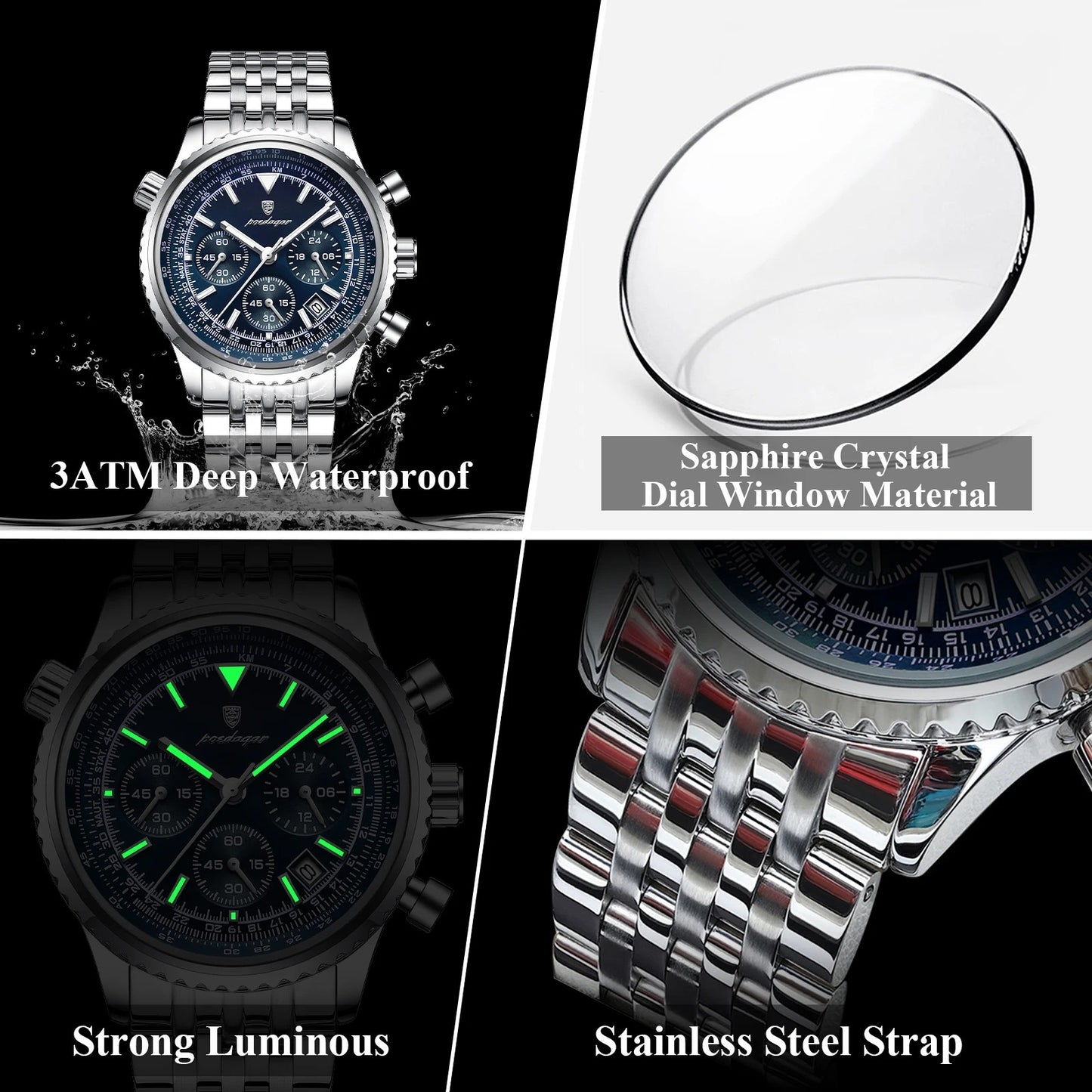 Monaco Chronograph Stainless Steel Watch