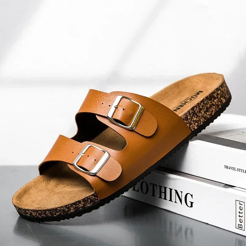 Ibiza Cork Sole Leather Sandals