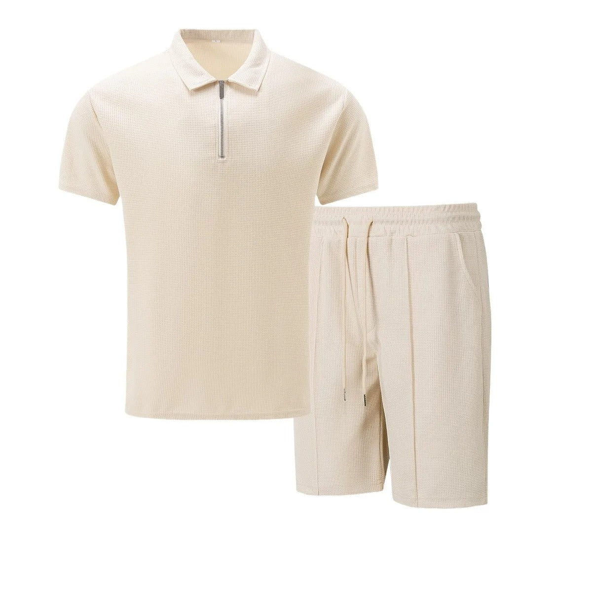Lucas Ribbed Quarter-Zip Shorts Co-Ord Set