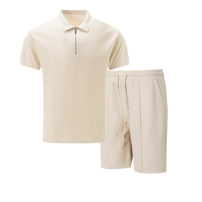 Lucas Ribbed Quarter-Zip Shorts Co-Ord Set