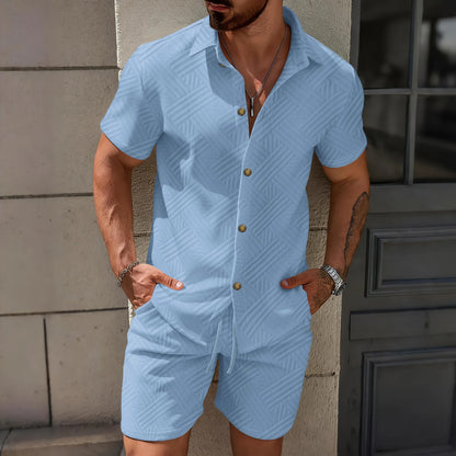 St. Tropez Button-Up Jacquard Two-Piece Set