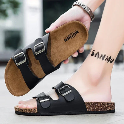 Ibiza Cork Sole Leather Sandals
