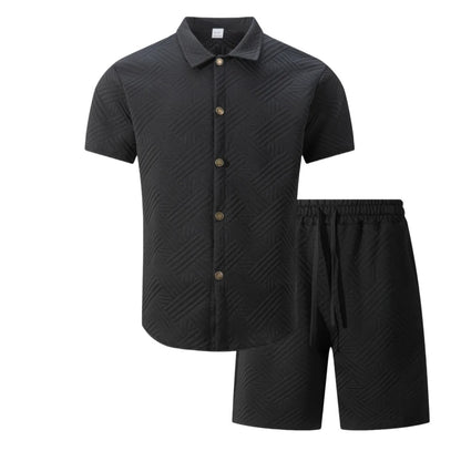 St. Tropez Button-Up Jacquard Two-Piece Set