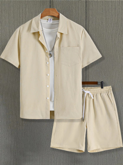Noah Linen-Look Short Sleeve Shirt & Shorts Co-Ord Set