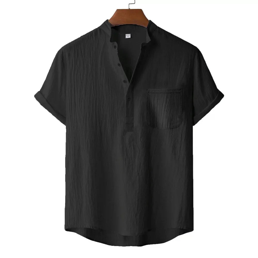 Austin Premium Linen Henley Shirt
