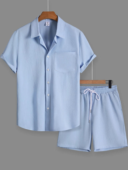 Noah Linen-Look Short Sleeve Shirt & Shorts Co-Ord Set