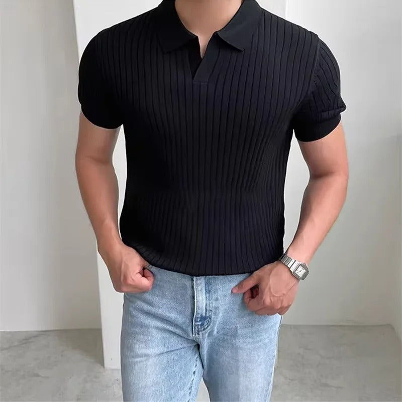 Lucas Slim-Fit Ribbed Knit Open