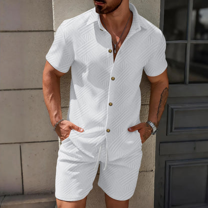 St. Tropez Button-Up Jacquard Two-Piece Set